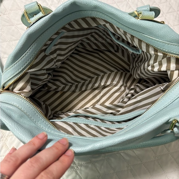 Steve Madden Light Blue/Mint Shoulder Bag Purse with Gold Hardware - Picture 14 of 16